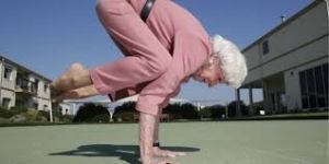 woman doing hand stand